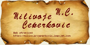 Milivoje Čeperković vizit kartica